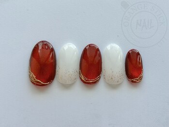 オレンジスティック/赤マグネット　ゴールド