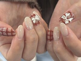 秋冬チェックリボン