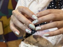 サトリネイルルーム(Satoril..nail room)/dot×flower / お持ち込みdesign