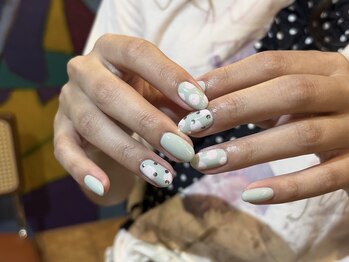 サトリネイルルーム(Satoril..nail room)/dot×flower / お持ち込みdesign