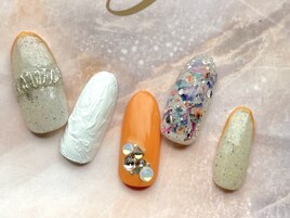 夏色押し花ネイル