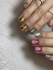 べっ甲デザインネイル