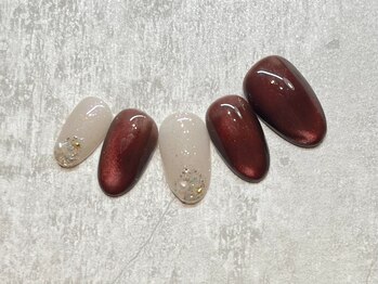 カシータ(casita)/秋のボルドーキラキラマグネイル