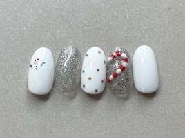 雪だるまネイル