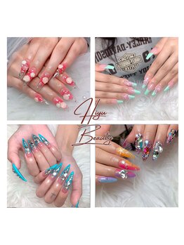 ヒユビューティ(Hiyu Beauty)の写真/透き通るブルーときらめくシルバーが主役！つけ放題で叶う氷ネイルで華やぎを♪