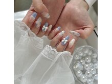 ベルレ(Bellere)/blue×小花ネイル¥10100
