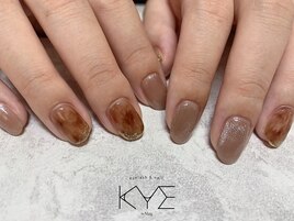 べっ甲×マグネットネイル