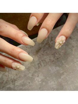 モアナ 堺岩室店(MOANA)/ベージュ/ぷっくりフラワー