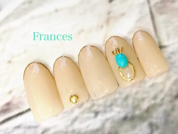 フランセス(Frances)/ワンポイントターコイズ