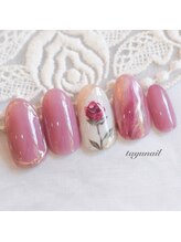 たゆ ネイル(たゆnail)/手描き薔薇ネイル☆
