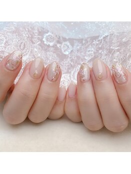 ピオニーネイル(peony nail)/ブライダル　ホワイトリーフ