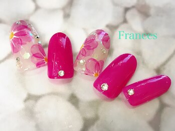 フランセス(Frances)/水彩風お花ネイル