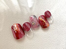 フラワー×シルバーメタリック