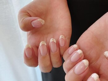 キキネイル 二子玉川(kikinail)/ラメフレンチネイル/フレンチ