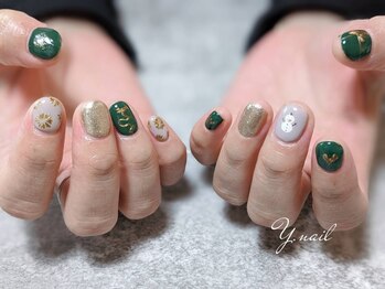 ワイネイル(Y.nail)/冬とお正月の融合デザイン