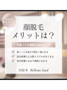 ベルミーランド 田原本/毛穴悩ならまずは顔脱毛☆
