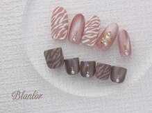 ネイルサロン ブランロール 白金店(Nail Salon Blanl'or)/HAND/FOOT マットな大人ゼブラ☆