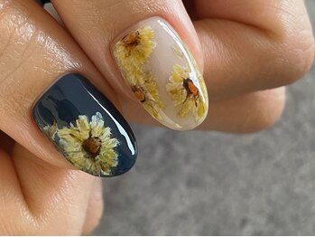 ネイル アトリエ コモード(nail atelier Comodo)/絵画ネイル [ひまわり]
