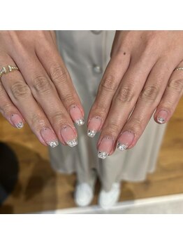 リンドネイル バイ モカ アンド ララ(Lind nail by moca and LaLa)/ガラスフレンチネイル