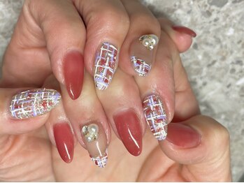 サロン ド エクラ(salon de eclat)/ツイードネイル