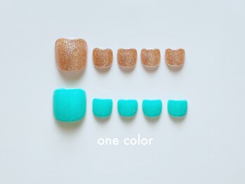 one color［foot］