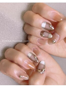 モナールアンド(MONNAL&)/チェック柄ネイル