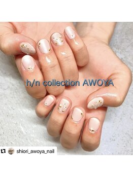 アオヤ(h/n collection AWOYA)/ホログラムでフラワーネイル♪