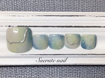スエルテ ネイルサロン 北千住店/くすみニュアンスマーブル ¥9000