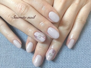 スエルテ ネイルサロン 北千住店/シンプルリボンネイル ¥7000