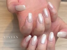 ヴィヴィアン ネイル(Vivian nail)/ホワイトパール　長さだし