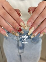 ネコ(Neko)/クリスマス　熊パーツ　リボン