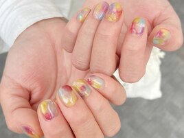カラフルタイダイネイル