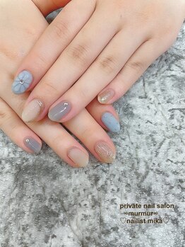 プライベート ネイルサロン マーマ(murmur)/お花ぷくぷくネイル