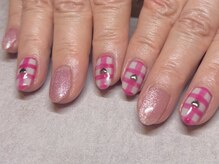 パープルの爪屋/大人可愛いギンダムチェク