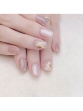 ピオニーネイル(peony nail)/大人なひまわりネイル