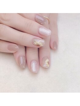 ピオニーネイル(peony nail)/大人なひまわりネイル