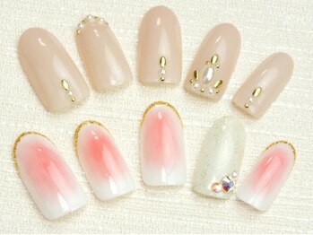 ラピスト ネイル(Lapist nail)/パールアート：チークネイル