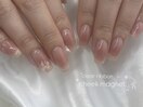くすみピンクチークネイル
