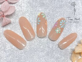 パステル花柄ネイル♪