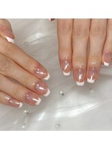 アイリッシュネイル 久屋大通店(Irish Nail)/フレンチ×ホワイトミラー