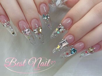 Best Nail 銀座店【ワンホンネイル・スカルプ・パラジェル・上品ジェルネイル】/長さだし埋め尽くしデザイン