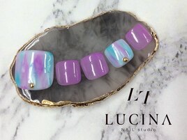 W-628　紫陽花フットネイル