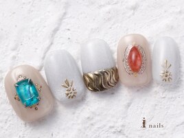 ジュエリー風ネイル　11500円
