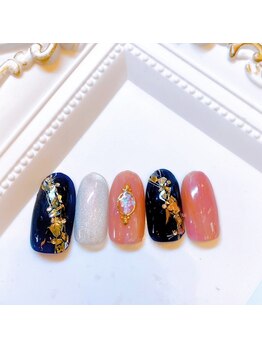 ネイルファクトリー 横浜ベイクォーター店/ミラーニュアンス¥11000