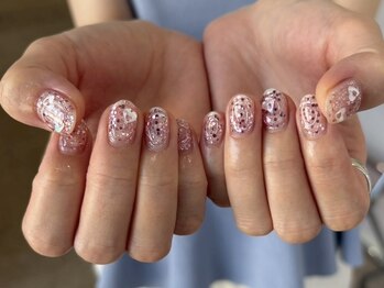 ネイルメゾン 天神店(NAIL MAISON)の写真/【￥4550 クリアコース】大人気の可愛いクリアネイルが盛りだくさん！人気オーロラも種類豊富にご用意♪