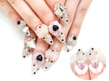 ネイルコレクション ピンク(Nail Collection Pink)/スカルプ付け放題☆リボン；ホロ