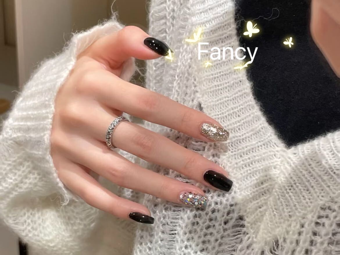 No160 ワンピース ブラック ネイルパーツ No160 ワンピース ブラック