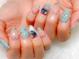爽やかブルー★マグネットネイル