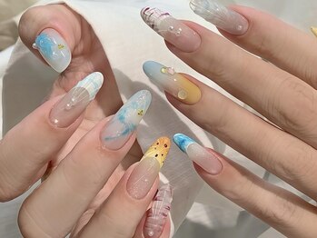 エイナネイル(einanail)の写真/スカルプネイルで憧れのお洒落ネイルに★爪に優しいパラジェル・フィルインで育爪&美フォルムを実現♪