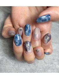 ブルーマーブルネイル